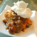 Beautiful Holiday Dessert: Vegan Apple, Pear and Dried Apricot Crisp with Chai-Scented Streusel Topping