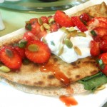 A Perfect and Perfectly Light Spring Lunch: Vegan Spinach Quesadillas with Local Strawberry-Spring Onion Salsa