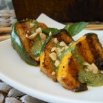 Vegan Grilled Pattypan Squash with Thai Basil Pesto–Included on WHRO’s “Let’s Eat”