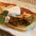 Vegan Maple-Sage Tempeh “Sausage” and Grilled Apple Quesadillas (Also a Great Pizza Topping) + Recipe for Quick Vegan Cashew Cream