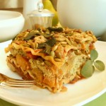 Countdown to Thanksgiving–Day #6: Vegan Butternut Squash Lasagna with Smokey Marinara Sauce and “Ricotta” with Kale Pesto