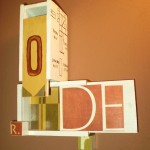 Word Up!  Wall Art Made from Wooden Tea Boxes