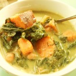 Vegan Cannelini Bean, Sweet Potato and Turnip Green Soup