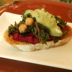 Vegan Beets Three Ways: Beet Spread, Beet Greens and Chickpeas, and Beet Green Pesto