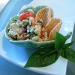 Vegan No-Chicken Salad with Tomatoes, Basil, and Smoked Almonds