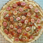 Vegan White Bean, Caramelized Onion, Fresh Fig, and Red Pepper Relish Tart