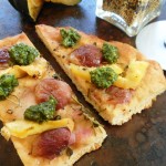 Vegan Focaccia with Red Grapes, Roasted Acorn Squash, and Kale Pesto