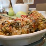 Countdown to Thanksgiving 2014–The Main Dish!:  Vegan Pumpkin, Kale, Mushroom and Tempeh Casserole with Sweet Potato Chip Topping