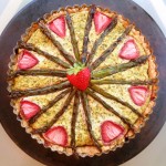 Vegan Savory Spring Tart with Grilled Asparagus, Kale and Strawberries (yep, strawberries in a savory quiche!)