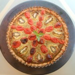 Vegan Savory Spring Tart with Cherry Tomatoes, Kiwi and Kale (yep, kiwi!)