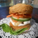 Vegan Bangkok Biscuit Stack:  Filled Coconut Red Curry-Basil Biscuits