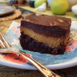 Vegan Layered Fudge and Pumpkin Cheesecake Brownies with Chocolate Ganache