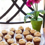 Day 8: Pear-Rum Cupcakes with Tea-Infused Buttercream Frosting–“Cooking ‘The Blooming Platter Cookbook’ Julie & Julia Style