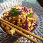 Vegan Red Curry Popcorn with Cashews and Cabbage<br> (I know this sounds a bit odd, <br>but it is outrageously declicious)