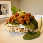 Vegan Chipotle Baked Bean Open-Faced “Sammie”