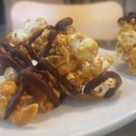 Vegan Reduced-Calorie Caramel-Cashew Popcorn with Chocolate Drizzle