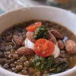 Herb and Garlic Lentil Soup (what to make in a pinch during a pandemic)–vegan and plant-based