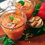 Tomato-Peach Gazpacho (vegan & plant-based)